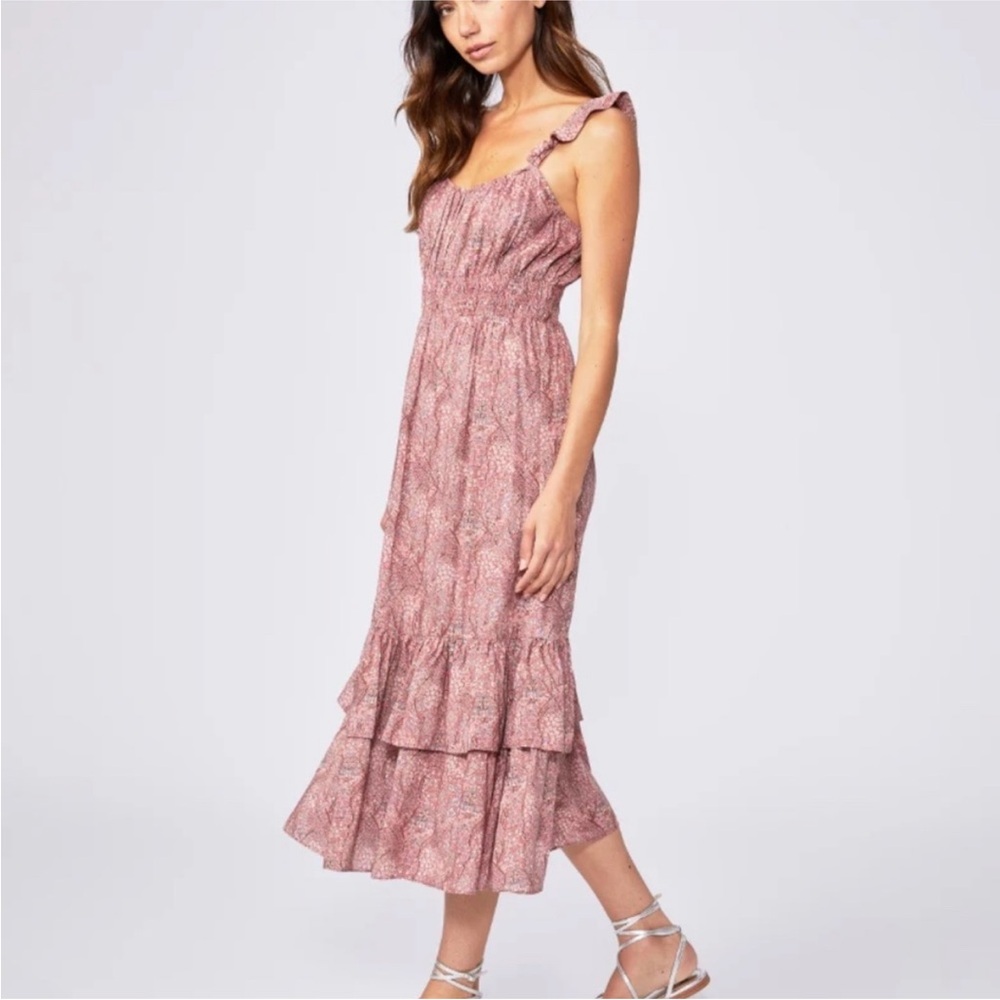NWT PAIGE Gisela Tiered-hem Midi Dress - Picture 3 of 12